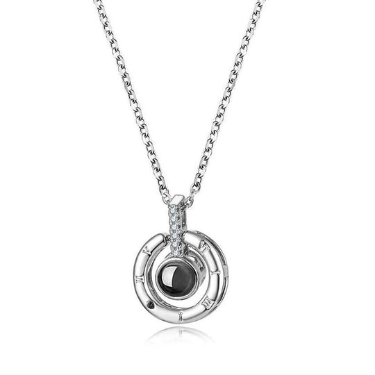 Collier messager d’amour - Cercle argent